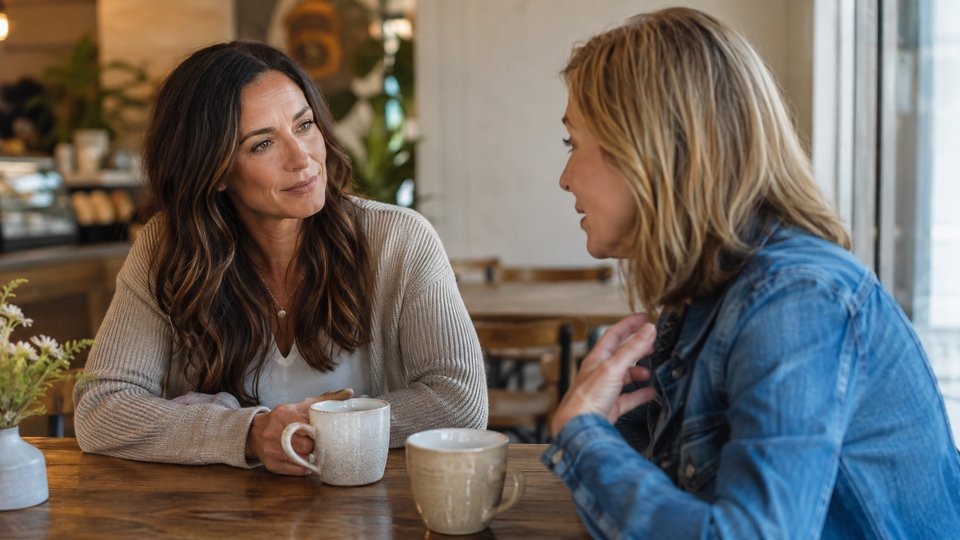 Friends talking honestly about drinking concerns instead of judging by appearance