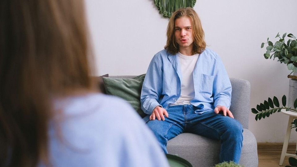 Young adult meeting with a counselor for a substance use assessment