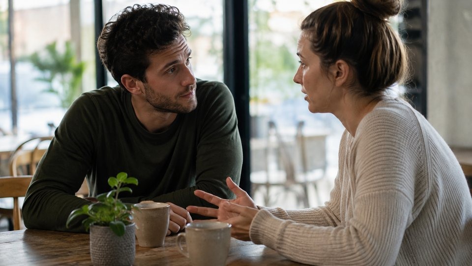 Family member raising concerns with a relative about behavior changes