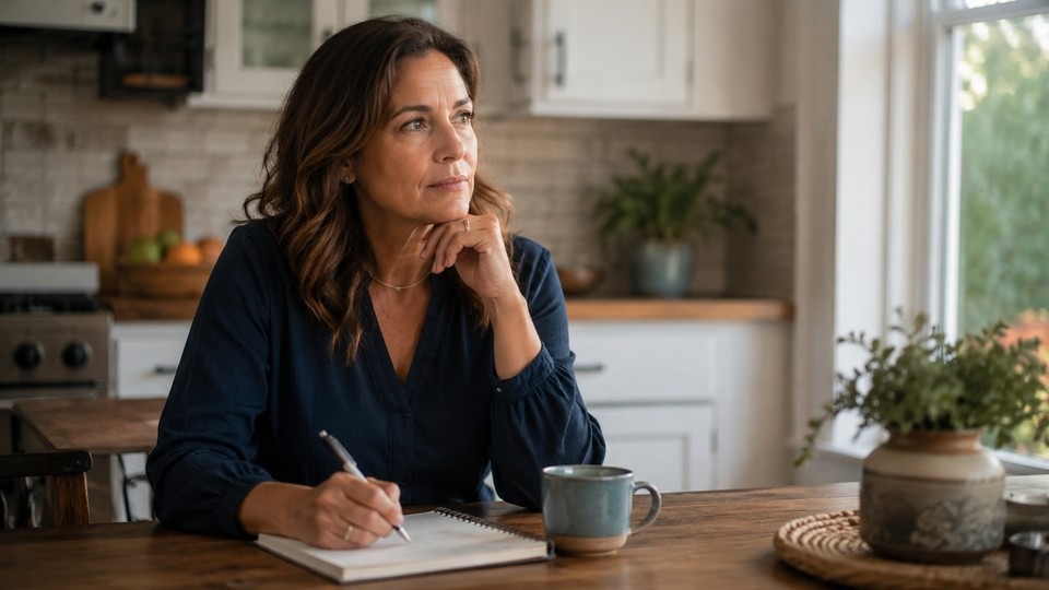 Family member writing down specific observations before raising a concern.