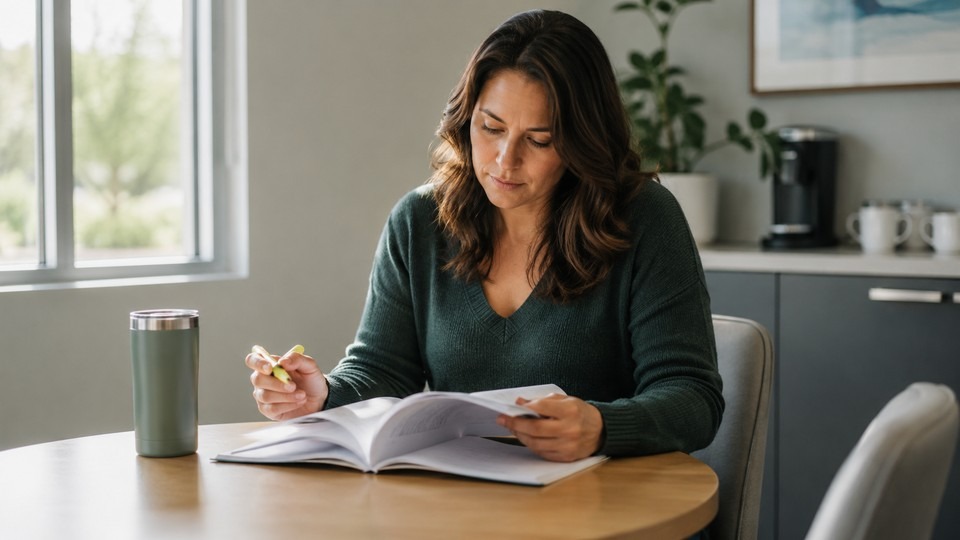 Employee reviewing her company's substance abuse and leave policies before requesting time for treatment.