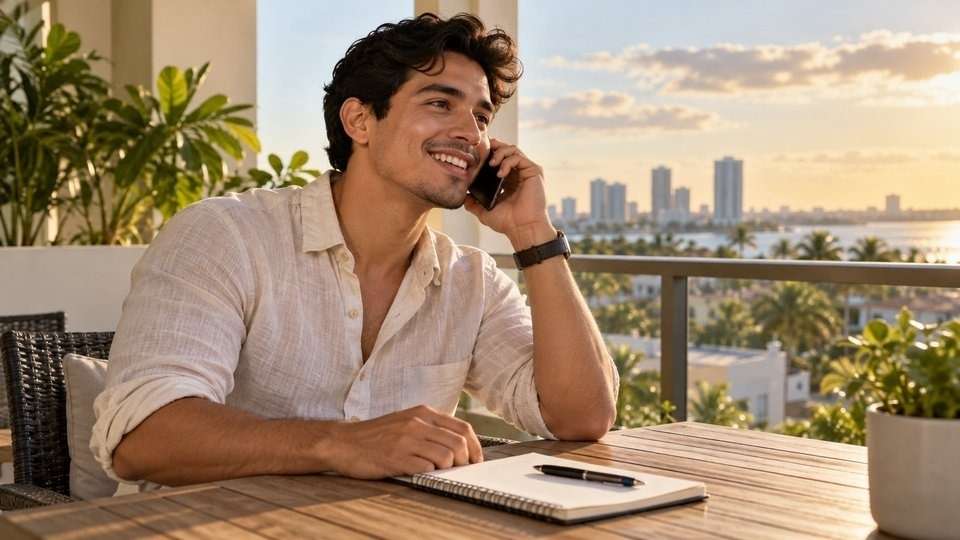 Young man on a phone call asking about addiction treatment levels before choosing a level of care.