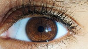a woman with pinpoint pupils from drug use