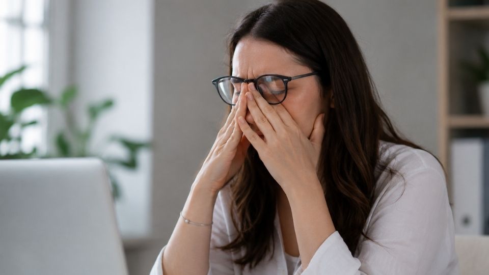 Relapse Triggers hero image of a woman fighting through the temptation to use substances again.