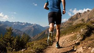 Replacing Addiction with Exercise hero image of a man running on a hike.
