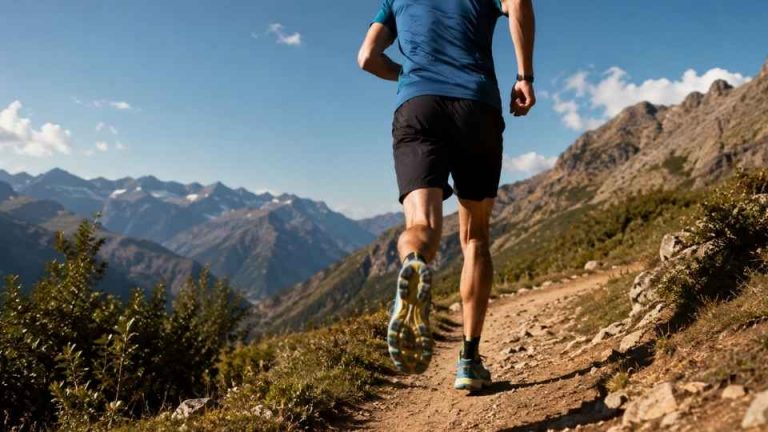 Replacing Addiction with Exercise hero image of a man running on a hike.