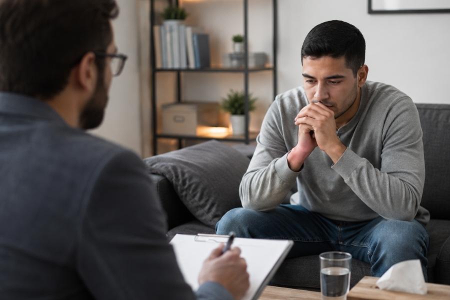 a man experiences our addiction therapy in Florida that allows him to recovery better.