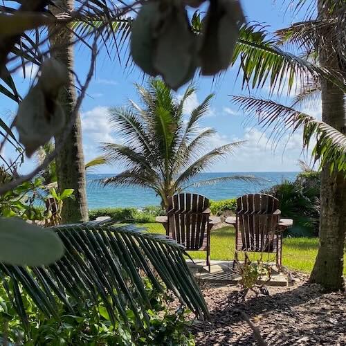 Two Chairs Overlooking the Empty Ocean - Simple Path Recovery