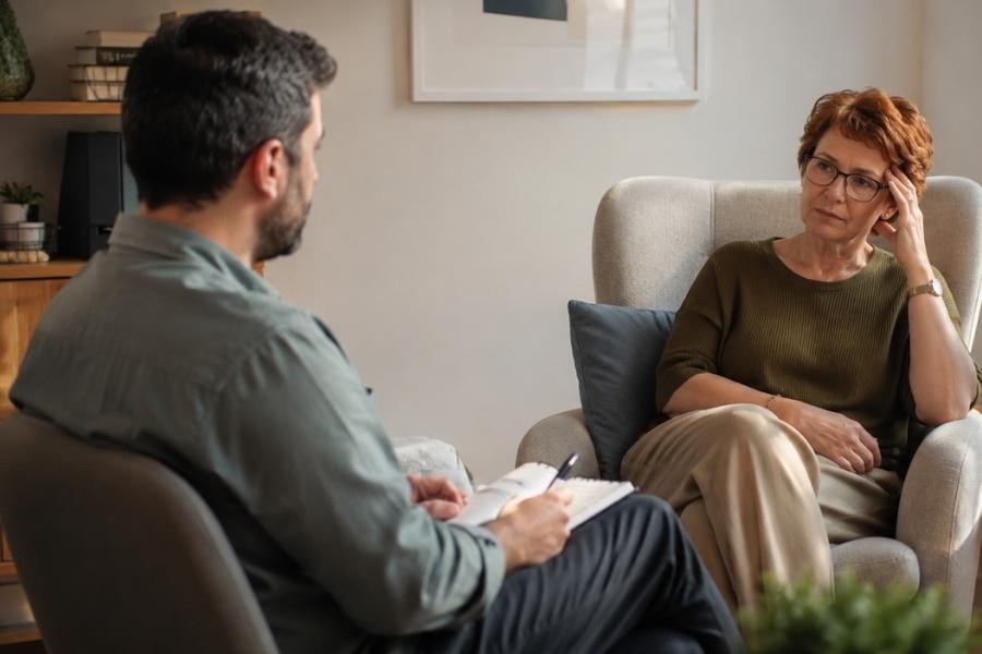 trauma-informed therapy helps this client udnerstand how their thoughts and behaviors relate to substance use.